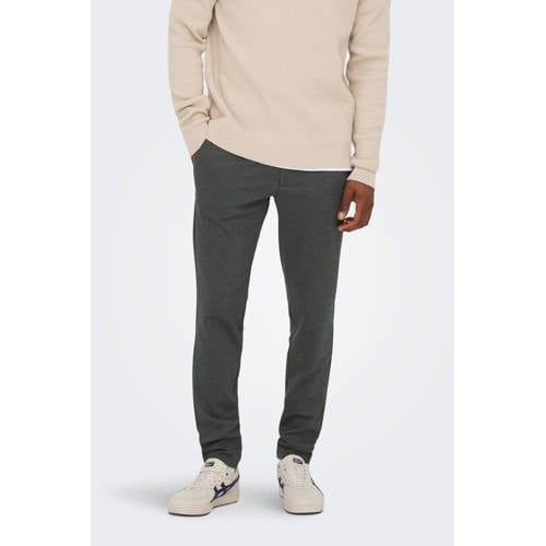 ONLY & SONS ONSMARK Tapered Fit Broek - Donkergrijs/Zwart Gemêleerd