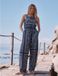 Next Dames Jumpsuit met vierkante hals en wijde ronde pijpen - Crème
