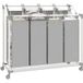 ALLAUVE Panier À Linge 4 Compartiments 160 L Avec Roulettes, Sac Amovible, Dimensions 97x38x81 Cm, Couleur Gris