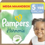 Pampers Harmonie Taille 5 Mega Boîte Mensuelle - 198 pièces - 11/16 KG