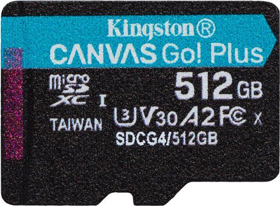 Kingston Technology 512GB microSDXC Canvas Go! Plus Gen4 200R A2 U3