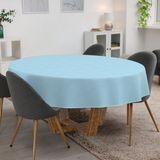 ANRO Tafelkleed Effen linnenlook Blauw Rond Ø140cm
