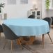 ANRO Tafelkleed Effen linnenlook Blauw Rond Ø140cm