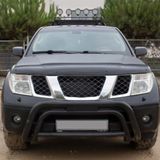 Oneway Motorkapbeschermer (steenslagcover) compatibel met Nissan Navara D40 2005-2010 - Glanzend zwart
