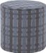 WOOOD Sarli Poef Hoog Dessin - Chenille - Grijs/blauw - 46x46x46