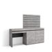 Skraut Home Kaptafel, Make-uptafel, Toilettafel Met Opbergruimte, 177x145x35 cm, Met lade, Ladekast, Commode, Lamellenwand Hout, Moderne stijl, Cement