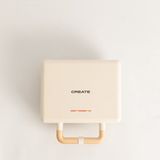 CREATE - Sandwichmaker, grill et gaufrier + plaque Taiyaki + plaque crêpes + 3 plaques - STONE STUDIO DUBBEL