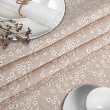 ANRO Tafelkleed Viooltjes Beige Rond Ø140cm