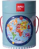 APLI Kids Puzzle Carte du monde ronde