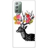 Samsung Bedrukt siliconen hoesje compatibel met Galaxy Note 20 Cerf fleurs