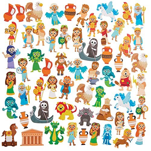 Baker Ross FX611 Griekse Mythologie Schuim Stickers - Set van 200, Stickers voor Kinderen Kunst en Knutselen