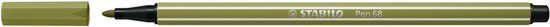 STABILO Pen 68 Brush - Premium Brush Viltstift - Modder Groen - per stuk