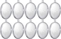 Merkloos / Sans marque 10x Transparante kunststof eieren decoratie 6 cm - Knutselen DIY eieren vullen - Pasen thema plastic vulbare paaseieren