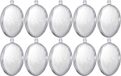 10x Transparante kunststof eieren decoratie 6 cm - Knutselen DIY eieren vullen - Pasen thema plastic vulbare paaseieren