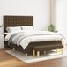Maison Exclusive - Boxspringbed met matras, donkerbruin, 140x200 cm, gestoffeerd