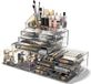 Merkloos Luxe ruime make up organizer - 12 laden - 4 lagen - transparant - opbergdoos