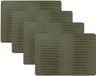 Unique Living placemats Croco lederlook - 4x - 43 x 30 cm - donkergroen - pvc