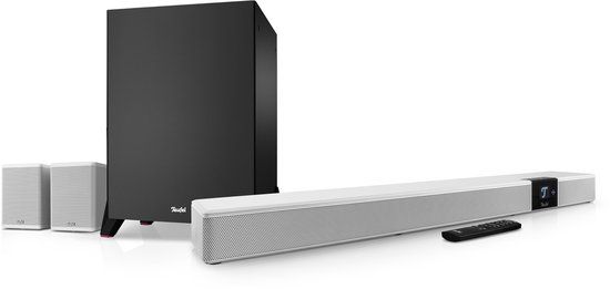 Teufel CINEBAR 22 Power Edition - Dolby Atmos 7.1 soundbar met draadloze, krachtige subwoofer en 8 drivers, home cinema systeem - wit