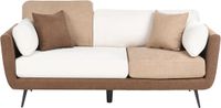 Beliani BOLGA - Driezitsbank - Bruin/Wit - Polyester