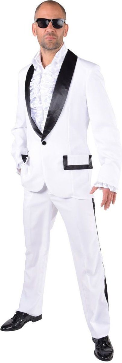 Magic by Freddy Feesten & Gelegenheden Kostuum Smoking Witte Bruidegom Man XXL Carnaval kostuum Verkleedkleding