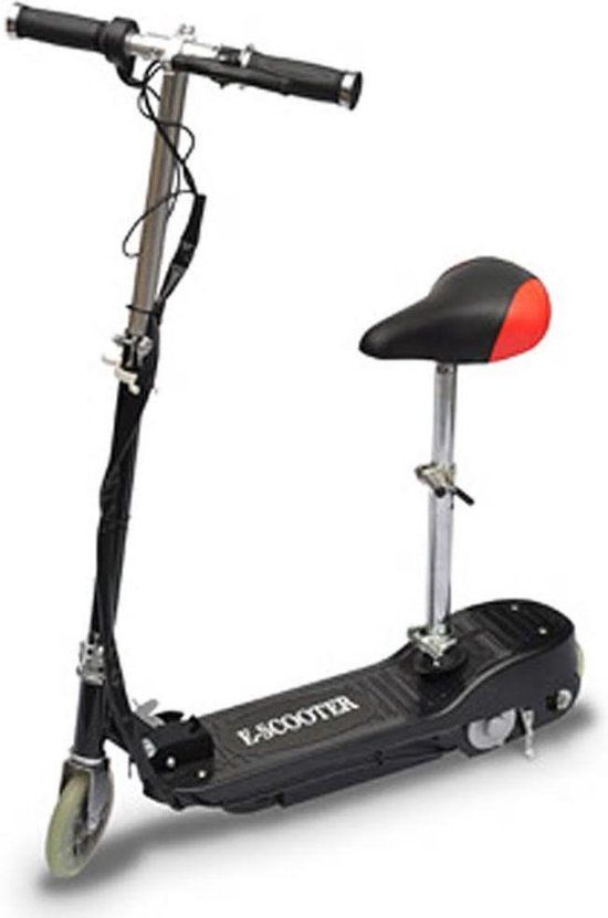 vidaXL Elektrische step met zitje 120 W zwart