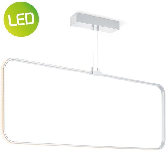 Light depot Hanglamp LED Quad-Zilvergrijs Aluminium-Modern-Rechthoek-LED geÃ¯ntegreerd-B 90 cm