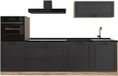 Vicco Complete keukeneenheid R-Line, Antraciet landelijk/Goudkleurig Eiken, 280 cm zonder werkblad