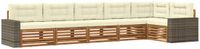 vidaXL - Buiten - bank - set - 6 - st - Natuurlijk - en - Crème - Polyester