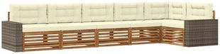 vidaXL - Buiten - bank - set - 6 - st - Natuurlijk - en - Crème - Polyester