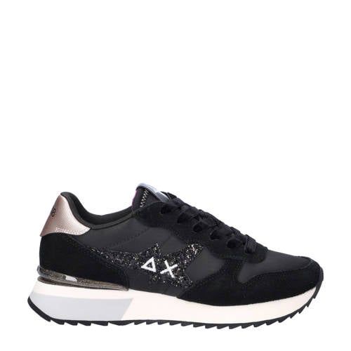 SUN68 68 Stargirl Glitter sneakers zwart