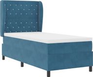 vidaXL Boxspring bed met matras Donkerblauw 200 x 90 cm Fluweel