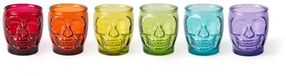 Excelsa Italiaans Design Set van 6 multicolor Calavera glazen - Dia de los Muertos