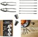 Set de couverts de fruits de mer en acier inoxydable de 10 pièces – Avec casse-noix de crabe, fourchettes double face et coupelles à sauce – Outils pour crustacés pour homard, crabe et crevettes – Argent