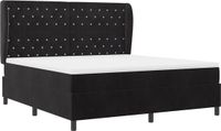 vidaXL Boxspringbed met matras Zwart 200 x 180 cm Fluweel