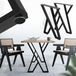 Pieds de table Support de table forme X - Set de 2 - 50 x 71 cm - Noir - Acier thermolaqué - Pour table à manger ou bureau