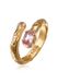 Haze & Glory Ring Synthetische Saffier Roze 925 Sterling Zilver Verguld Dames