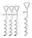 Relaxdays Schroefharingen - Set van 4 - Tent Haringen - Zachte en Normale Bodem - Hondenanker - 42 cm - Zilver