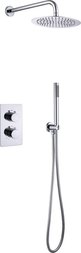 Aloni Complete Inbouw Regendoucheset 25cm Hoofddouche | Thermostaatkraan | Chroom