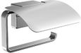 Unyqoos® Toiletrolhouder met deksel, stijlvol, wandmontage, chroom afwerking