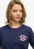Superdry SD&Co T-shirt Relaxed Dames Eclipse Navy Coton Taille 10