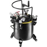 Pot de peinture sous pression 20 l/5 gal, 70 psi réglable, acier avec roulettes et joint d'étanchéité, pour décoration intérieure et peinture industrielle.