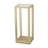 Homemania HOMBR_0243 kubus-tafellamp, bureaulamp, bureau, nachtkastje, hout, wit, hout, glas, acryl, 61,5 x 25 x 25 cm