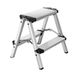 Miscoos Trapladder met 2 treden, aluminium, inklapbaar, huishoudladder, antislip, 150 kg