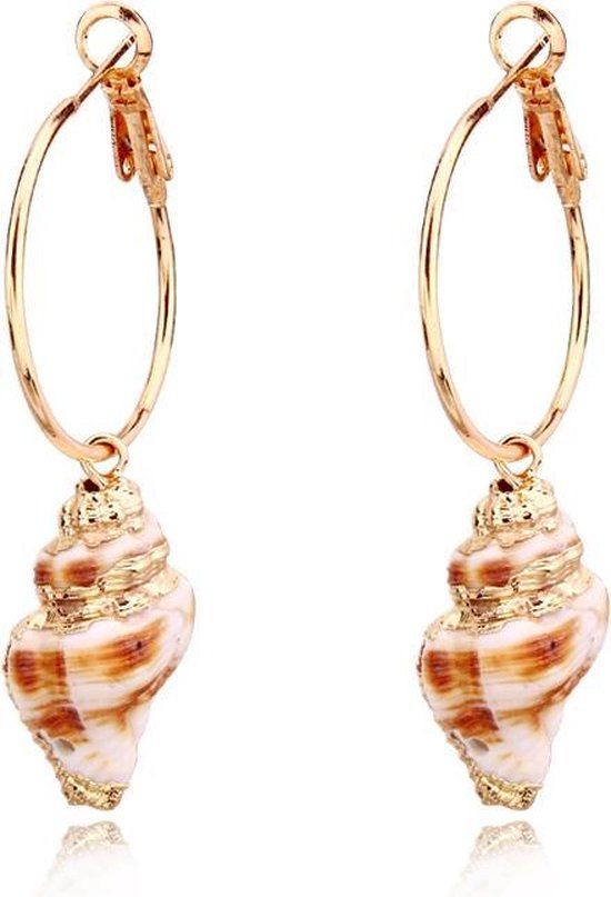 LGT JWLS LGT Jewels Damesoorbellen met Spiraalvormige Schelp