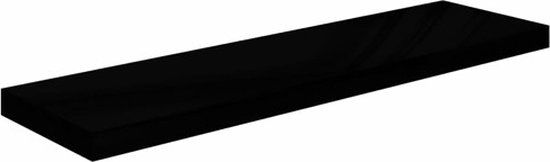 vidaXL Wandschap zwevend 90x23,5x3,8 cm MDF hoogglans zwart
