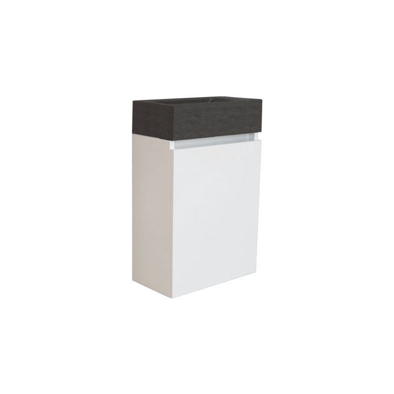 Badkamerplanet Fonteinkast Trento Natuursteen Hoogglans Wit 40x22x62cm