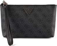 GUESS Laurel II Wristlet Pouch Coal Logo donkergrijs
