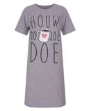 Temptation Dames Big Shirt - Korte Mouwen - Grijs Melange - Maat XXL