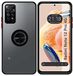 Tumundosmartphone Matte beschermhoes met zwarte rand en 360 draaibare ring voor Xiaomi Redmi Note 12 Pro 4G