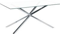 Beliani CORA - Dining Table - Silver - 160 x 90 cm - Glass